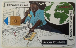 Benin 50 Units  Chip Card - Services Plus , Man Phoning 10/96 - Bénin