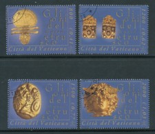 Vatikan Mi. Nr. 1386-1389 Goldexponate Des Etruskischen Museums - Siehe Scan - Used - Used Stamps