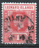 Leeward Islands 1912 Edward VII 1d Red Single Definitive Stamp. - Leeward  Islands