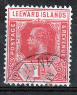 Leeward Islands 1912 Edward VII 1d Red Single Definitive Stamp. - Leeward  Islands