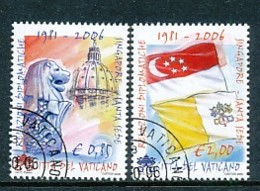 VATIKAN Mi. Nr. 1569-1570 25 Jahre Diplomatische Beziehungen Zw. Heiligen Stuhl Und Singapur. - Siehe Scan - Used - Used Stamps