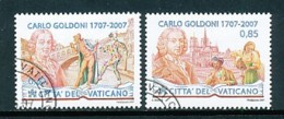 VATIKAN Mi. Nr. 1580-1581, Block 29 300. Geburtstag Von Carlo Goldoni - Siehe Scan - Used - Used Stamps