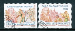 VATIKAN Mi. Nr. 1580-1581, Block 29 300. Geburtstag Von Carlo Goldoni - Siehe Scan - Used - Usados