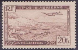 Algérie Poste Aérienne N° 4 A 20f Brun Type II Avion Survolant Alger Qualité: ** Cote: 220 € - Poste Aérienne