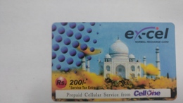 India-ex-cel-recharge Card-(28d)-(rs.200)-(16.9.2007)-(jaipur)-card Used+1 Card Prepiad Free - India