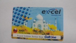 India-ex-cel-recharge Card-(30d)-(rs.300)-(31.3.2008)-(jaipur)-card Used+1 Card Prepiad Free - Inde