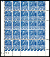 ** N°273, 1f50 Bleu En Panneau De 25 Exemplaires Numéroté. TTB  Qualité: **  Cote: 2750 Euros - 1900-02 Mouchon