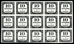 ** N°2, 10c Noir En Bloc De 15 Exemplaires (5ex*), TB  Qualité: ** - 1859-1959 Usados