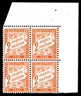 ** N°41, 2f Rouge-orange En Bloc De Quatre Coin De Feuille, Bon Centrage, Fraîcheur Postale. SUP (certificat)  Qualité:  - 1859-1959 Used