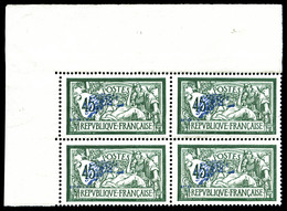 ** N°143c, 45c Vert Et Bleu, Centre Très Déplacé En Bd4 (2ex*), Coin De Feuille Très Bon Centrage, SUP (certificat)  Qua - Unused Stamps