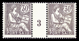 ** PORT SAID, Millésimes: N°24/29, Ensemble De 3 Paires: 5c Vert-bleu Millésime '1' (N°24), 20c Brun-lilas Millésime '2' - Gebraucht