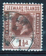 Leeward Islands 1921 Edward VII 1½d Red Brown Single Definitive Stamp. - Leeward  Islands