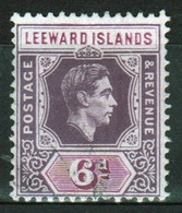 Leeward Islands 1938 George VI 6d Deep Purple And Purple Single Definitive Stamp. - Leeward  Islands