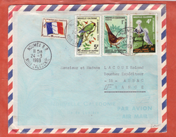 NOUVELLE CALEDONIE LETTRE MILITAIRE PAR AVION DE 1969 DE NOUMEA POUR AUNAC FRANCE - Brieven En Documenten