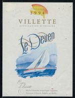 Rare // Etiquette De Vin // Bateau à Voiles // Villette, Le Deven - Sailboats & Sailing Vessels