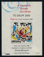 Rare // Etiquette De Vin // Musiques // Pinot Noir, Rencontres Chorales De La Broye 2000 - Muziek & Instrumenten