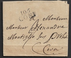 1811 - LAC 105 CONI ( STURA ) Pour CEVA ( CEBA ) - A ALEXANDRE MONITGLIO SOUS PREFET - 1792-1815: Conquered Departments