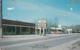 North Platte Nebraska NE USA - Howdy Podner - Western Motel Cafe - Car - Acceptable Condition - 2 Scans - North Platte