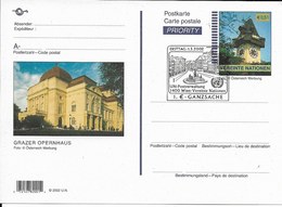Onu, United Nations, Nations Unies, Bureau De Vienne, Entier Postal 2002, Fdc, Grazre Opernhaus - Covers & Documents