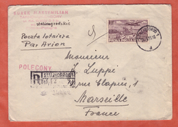 POLOGNE LETTRE RECOMMANDEE DE 1953 DE STALINOGROD POUR MARSEILLE FRANCE - Machines à Affranchir (EMA)