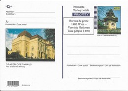 Onu, United Nations, Nations Unies, Bureau De Vienne, Entier Postal 2003, Neuf, Grazre Opernhaus - Covers & Documents