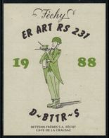 Rare // Etiquette De Vin // Militaire // Féchy, ER Art RS 231 1988 D-BTTR-S - Militaria