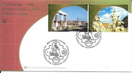 Onu,united Nations, Nations Unies, Bureau De Vienne , Entier Postal 2002 , Env Fdc, Patrimoine Italien, Pompéi, Rome - Brieven En Documenten