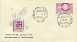 BELGIO - FDC 1960 - EUROPA UNITA - CEPT - SPECIAL CANCEL CONGRES PHILATELIQUE EUROPEEN - 1951-1960