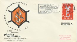 BELGIO - FDC  ARANCIO 1958  - EUROPA UNITA - CEPT - SPECIAL CANCEL EUROPLASTICA 61 - 1951-1960