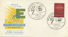 BELGIO - FDC  1959  - EUROPA UNITA - CEPT - SPECIAL CANCEL EXPOSITION EUROPEENNE - 1951-1960
