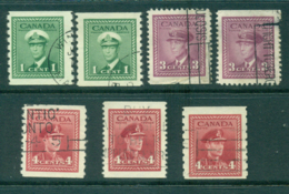 Canada 1942 Coils,Booklet Asst (7)FU Lot29298 - Autres & Non Classés