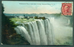 USA 1909 Horseshoe Falls From Goat Island, Niagara Falls, Colored Photo, Used Attica NY To Denmark, Franked With Sc#319 - Other & Unclassified