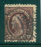 USA 1912-14 Sc#417 12c Claret Brown Franklin Perf 12 Wmk S/L FU Lot68974 - Autres & Non Classés