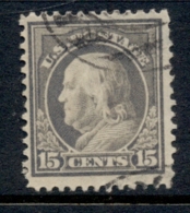 USA 1912-14 Sc#418 15c Grey Franklin Perf 12 Wmk S/L FU - Autres & Non Classés