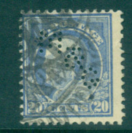 USA 1912-14 Sc#419 20c Ultramarine Franklin Perf 12 Wmk S/L Perfin FU Lot68977 - Autres & Non Classés