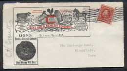 USA 1913 2c Washington Advertising Cover, Live Stock Remedy To Iowa - Autres & Non Classés