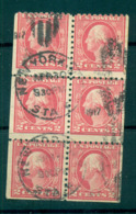 USA 1913-15 Sc#425 2c Rose Red Washington Perf 10 Wmk S/L Booklet Pane FU Lot69001 - Autres & Non Classés