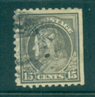 USA 1913-15 Sc#437 15c Grey Franklin Perf 10 Wmk S/L FU Lot69034 - Autres & Non Classés