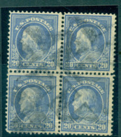 USA 1913-15 Sc#438 20c Ultramarine Franklin Perf 10 Wmk S/L Blk 4 (creases)FU Lot69040 - Sonstige & Ohne Zuordnung