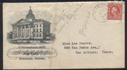 USA 1920 2c Washington Advertising Cover, Beeville Court House - Altri & Non Classificati