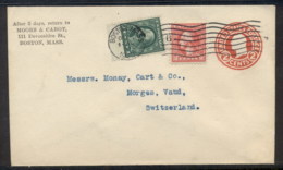 USA 1920 Uprated 1c, 2c Washington CC Cover To Switzerland - Other & Unclassified
