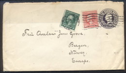 USA 1920 Uprated Washington 1c, 2c Cover To Norway - Other & Unclassified