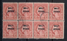 USA 1928 Sc#646 Molly Pitcher Opt Blk8 FU - Andere & Zonder Classificatie
