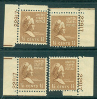 USA 1938 Sc#805 Martha Washington 4x Position PNS#22917 MLH Lot55940 - Autres & Non Classés