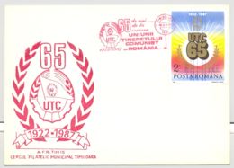 YOUTH COMMUNIST ORGANIZATION, SPECIAL COVER, 1987, ROMANIA - Lettres & Documents