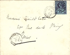 1887 - Cover From South Kensington S W  To Paris -  Ambulant  CALAIS A PARIS 1°  E - Covers & Documents