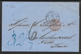 1866 FALTBRIEF - CHEMNITZ Nach AUDINCOURT ( Doubs ), FRANKREICH über Die SCHWEIZ - Autres & Non Classés