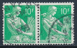 France-Moissonneuse YT 1115A Paire Horizontale Obl. - 1957-1959 Moissonneuse