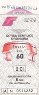 FERROVIE DELLO STATO /  Biglietto Corsa Semplice _ Fascia Km 60 - Monde