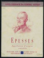 Rare // Etiquette De Vin // Militaire  // Epesses, Le Général Guisan - Military